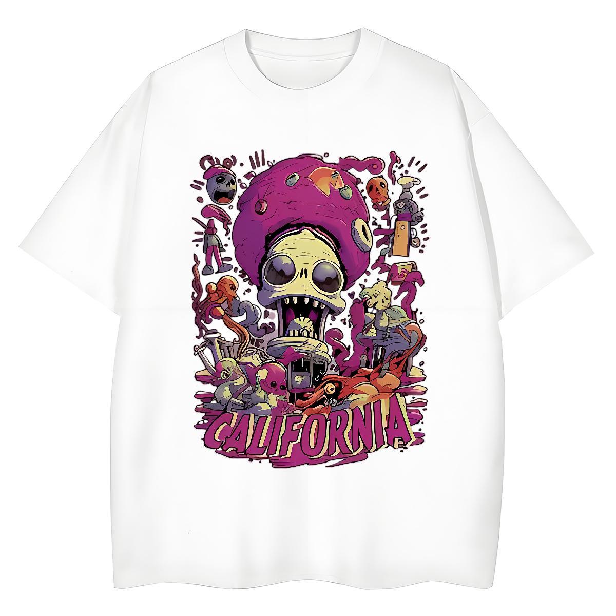2024 DIY T Shirt For Woman 230g Cotton Breathable Crew Neck Street Wear skull Woman Tshirt Female Anime Tops Tees