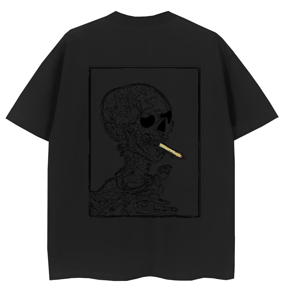 Stylist Womens T Shirts 230g Pure Cotton Short Sleeve O-Neck Casual Sport skull Couples T Shirts Wholesale Floral Print Top Tees