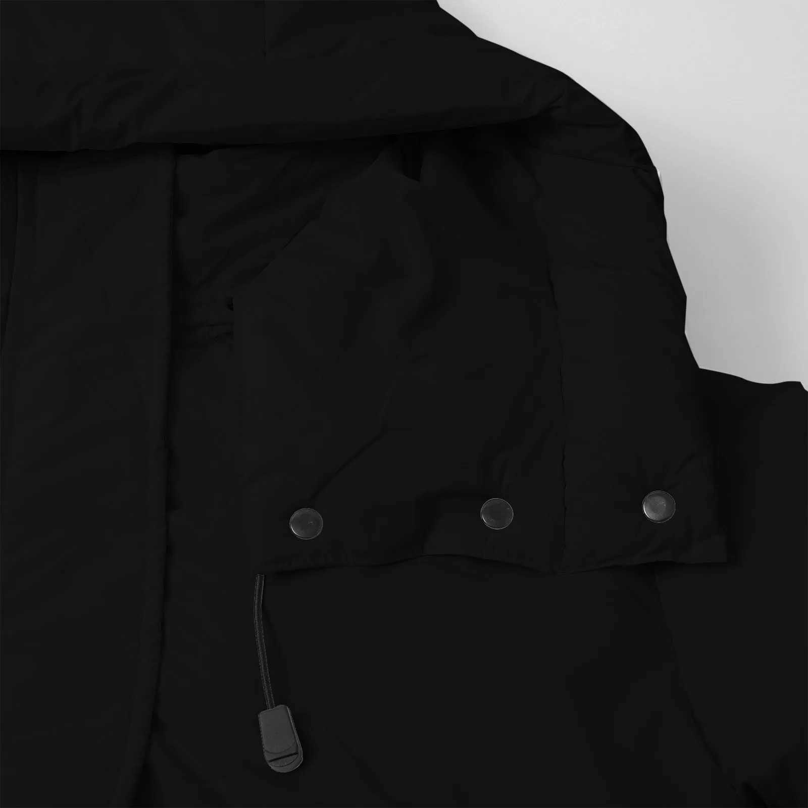 WomenS 2024 Winter Fashion Oversized Thicken Straight Long Coats Jackets Button Front Drawstring Hooded High Collar Down JacketX241019