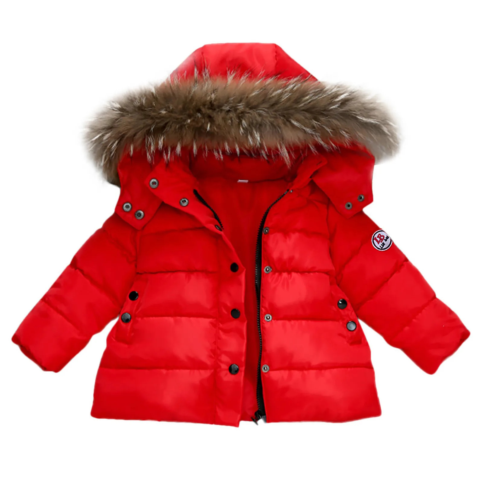 26 Years Autumn Winter Boys Jacket Warm Fur Collar Fashion Baby Girls Coat Hooded Zipper Outerwear Birthday Gift Kids Clothes 241018