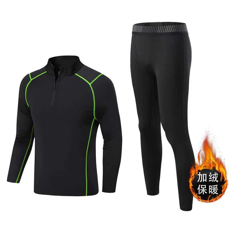 Sports hot underwear mens tight running shirt compression leg childrens clothing winter one layer jogging skin care kit W241018