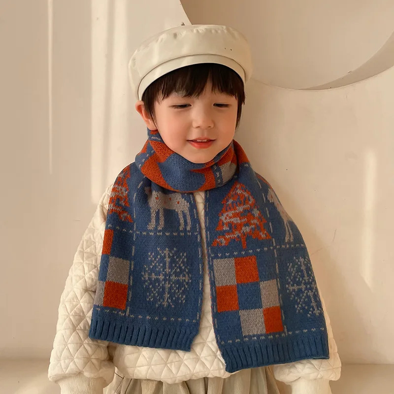 Winter Korean Fashion Childrens Scarf Year Knitted Baby Shawl Wool Neck Packaging Childrens Accessories Childrens Scarf 241019