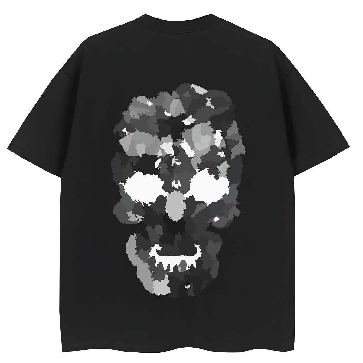 TOP Quality T Shirts Women 230g 100% Cotton Short Sleeve O-Neck Street Casual skull Unisex Tshirts Free Shipping Anime Tops