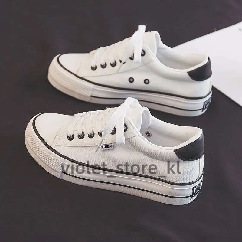 Shoes For Women Low-Top Vulcanized Canvas Platform Sneakers Black Flats Tennis Female Classic Student Small Couples Skateboard Dcc