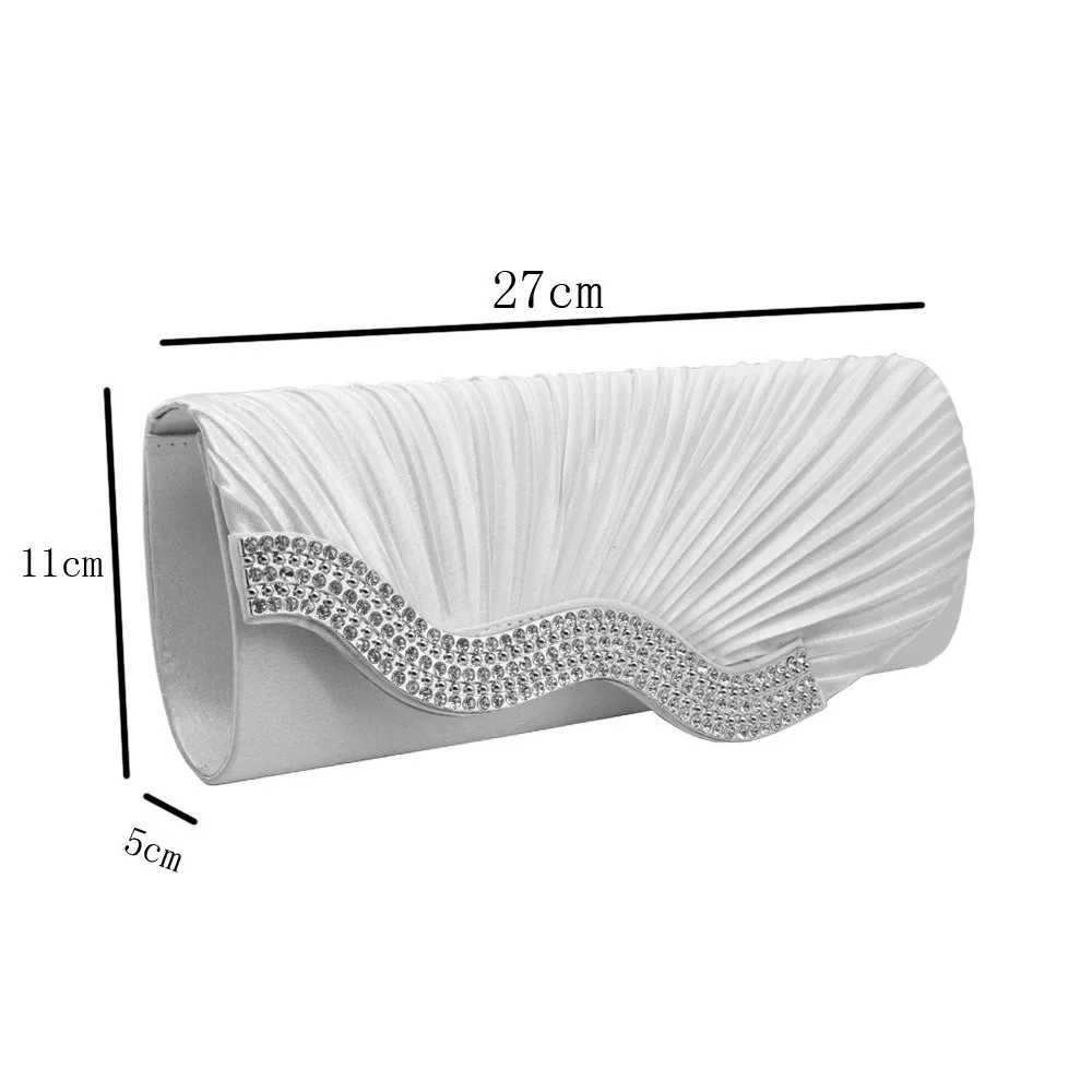 Fashionable and shiny evening clutch bag suitable for womens weddings parties and banquets womens crystal day long wallet chain diamond luxury shoulde
