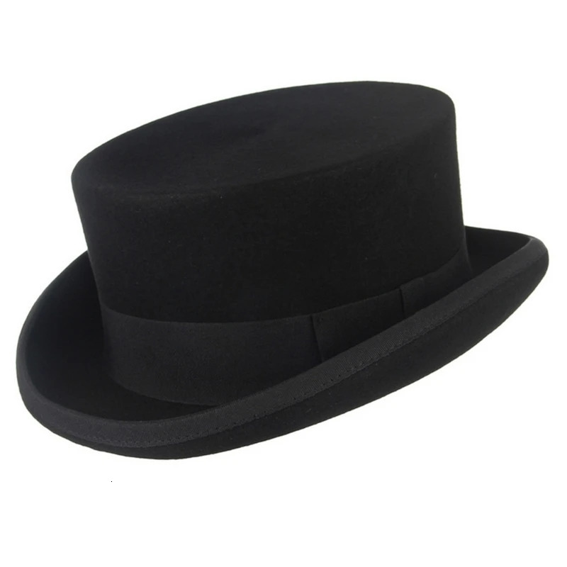 Roll Brim Fedora Hat Adult Fashion Black Panama Hat Magic Hat Wool Hat Role Playing Clothing Neutral Flat Cap 6XDA 241018