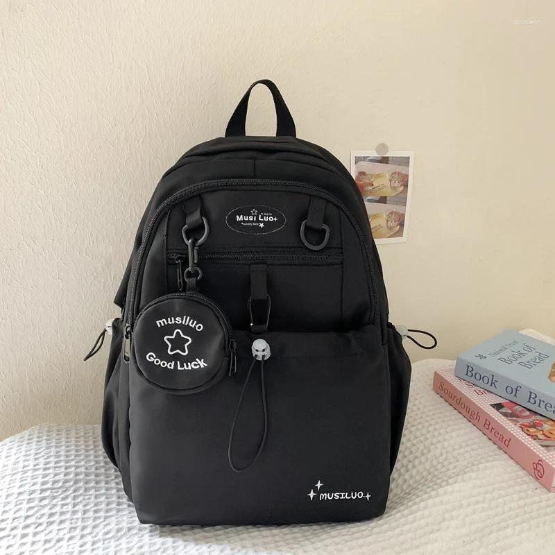 2025 NEW Backpack Bag Fashionable Youth High Quality Large Capacity Canvas With Hanging Accessories Cute Zero Wallet zhanyishengli