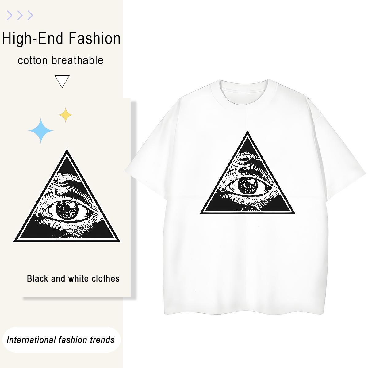 Factory Direct T Shirt For Woman 230g Pure Cotton Breathable Crew Neck Spring Summer eye of the devil Women Tshirts Comfortable DIY Anime Printed Tees