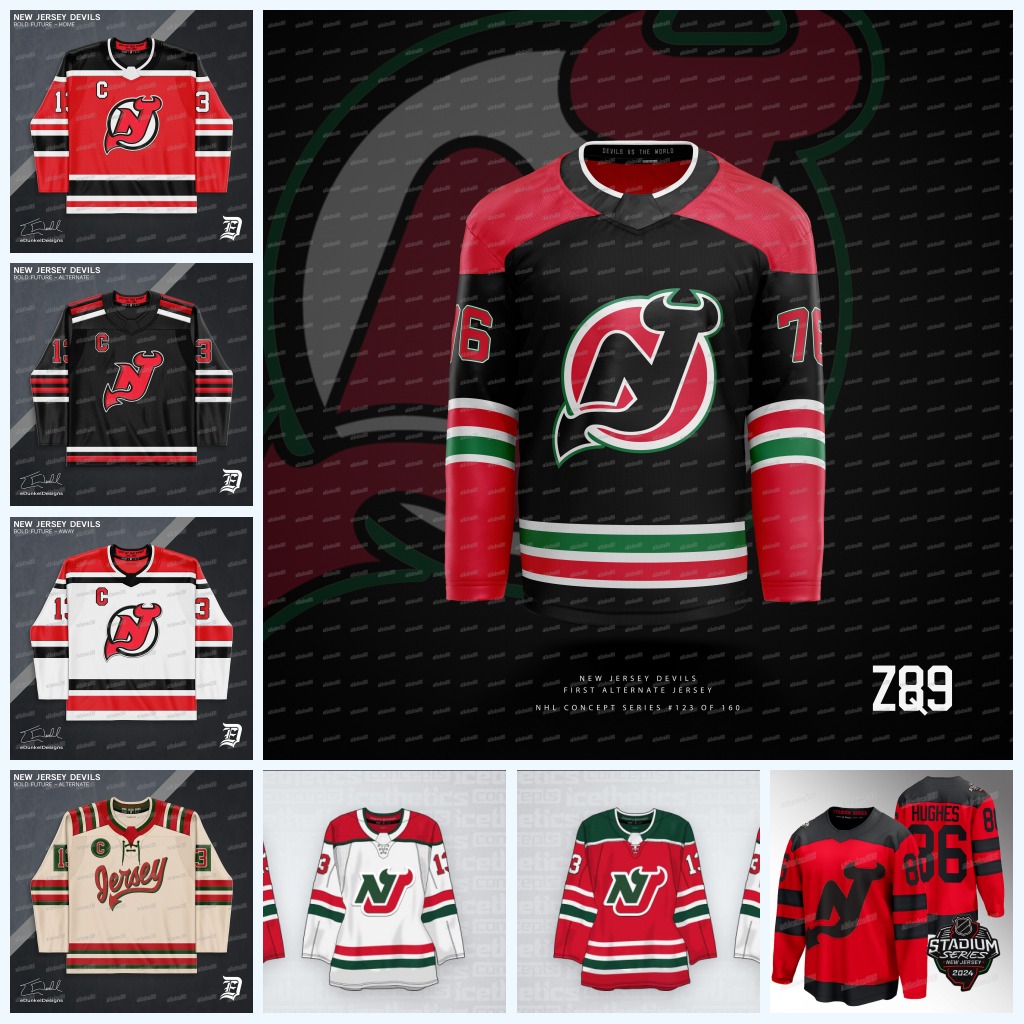 Devils 2024-25 Concept Jersey Jack Hughes Nico Hischier Seamus Casey Luke Hughes Jesper Bratt Timo Meier Paul Cotter Adam Beckman Arseny Gritsyuk Cam Squires