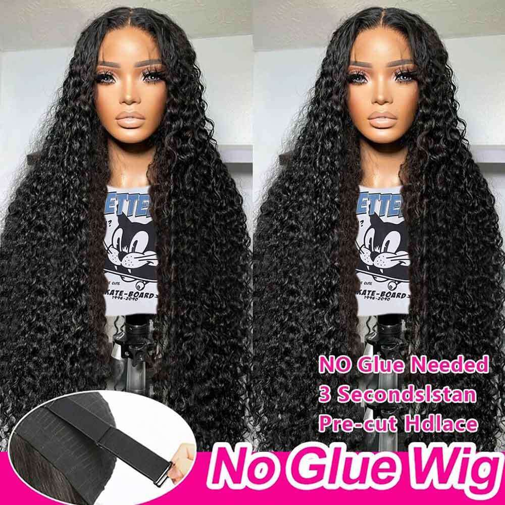 Wear and x Go Glueless Wigs Human Hair HD Curly for Women Real No Glue Lace Wig Pre Cut For Beginners