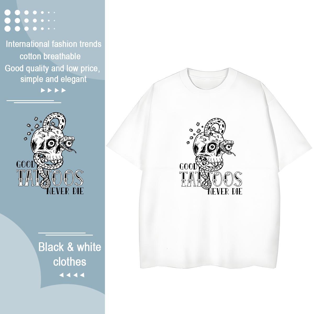 2024 Casual T Shirt For Woman 230g 100% Cotton Breathable Soft Summer Casual logo Lady T shirt Loose Cartoon Printing L-4XL Tops