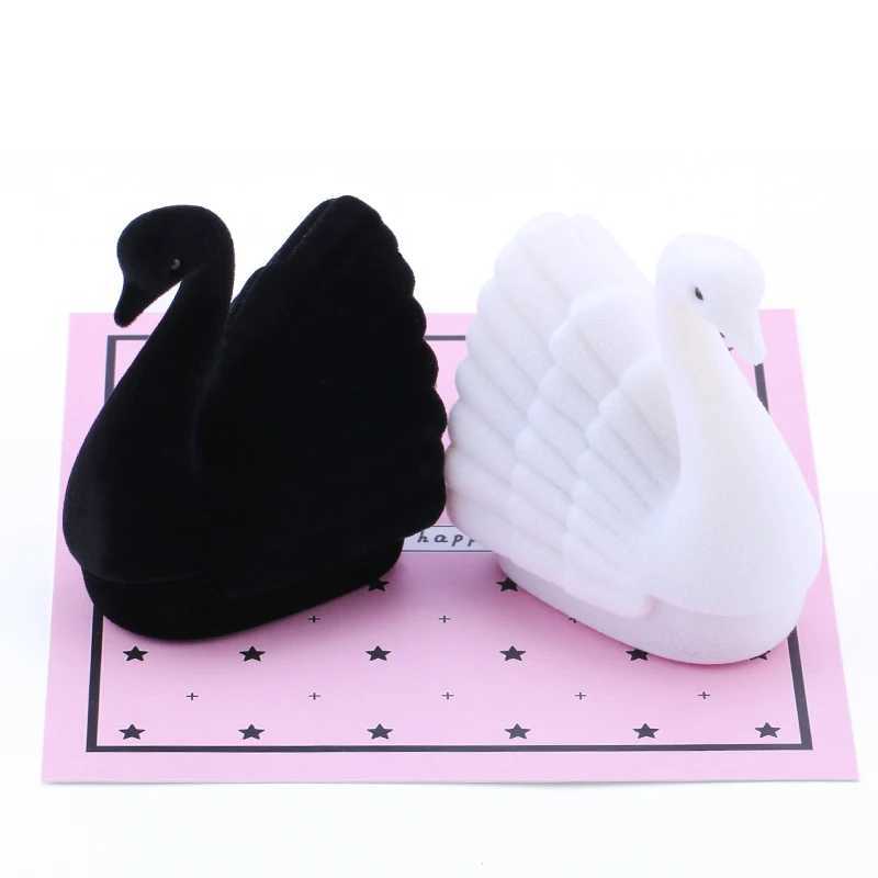 1 Cute Swan Jewelry Box Velvet Wedding Ring Box Necklace Display Box Swan Gift Box Jewelry Packaging Box W241019