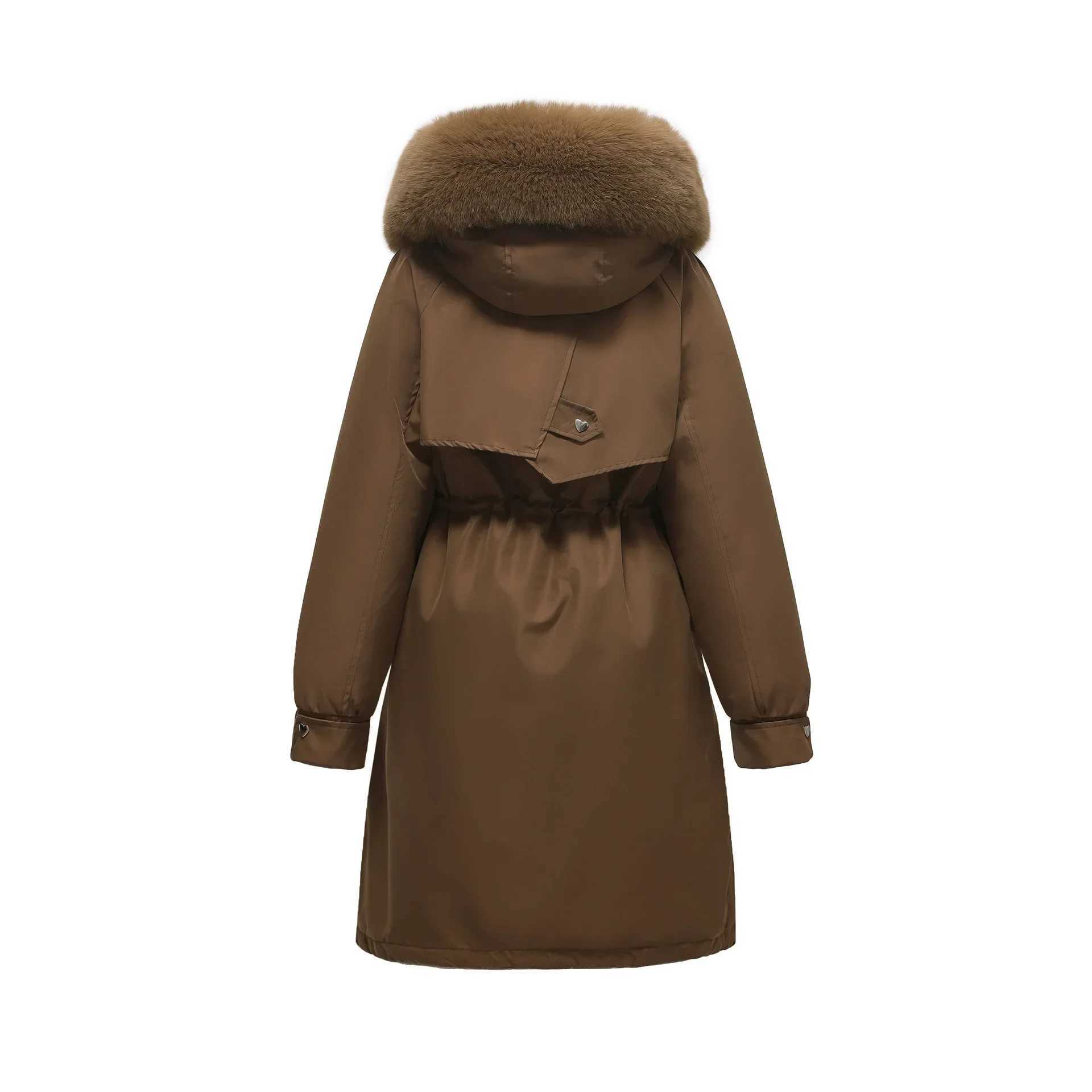 2024 New Winter Women Parka Clothes Loose Long Coat Wool Liner Hooded Down Cotton Jacket Fur Collar Thick Warm Snow Wear PaddedX241019