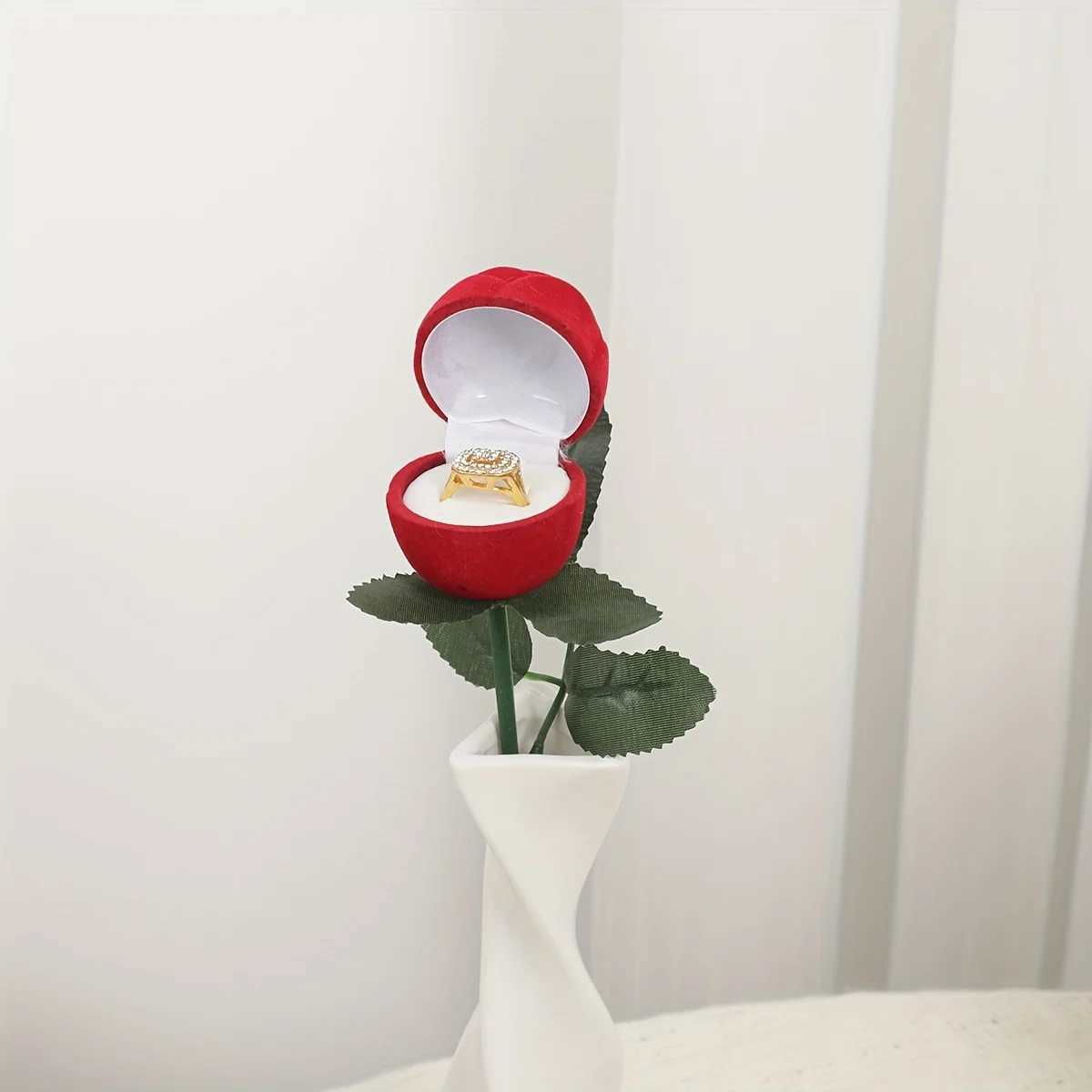 1 simulated rose ring box rose bouquet engagement ring box proposal ring box wedding specific romantic gift box W241019