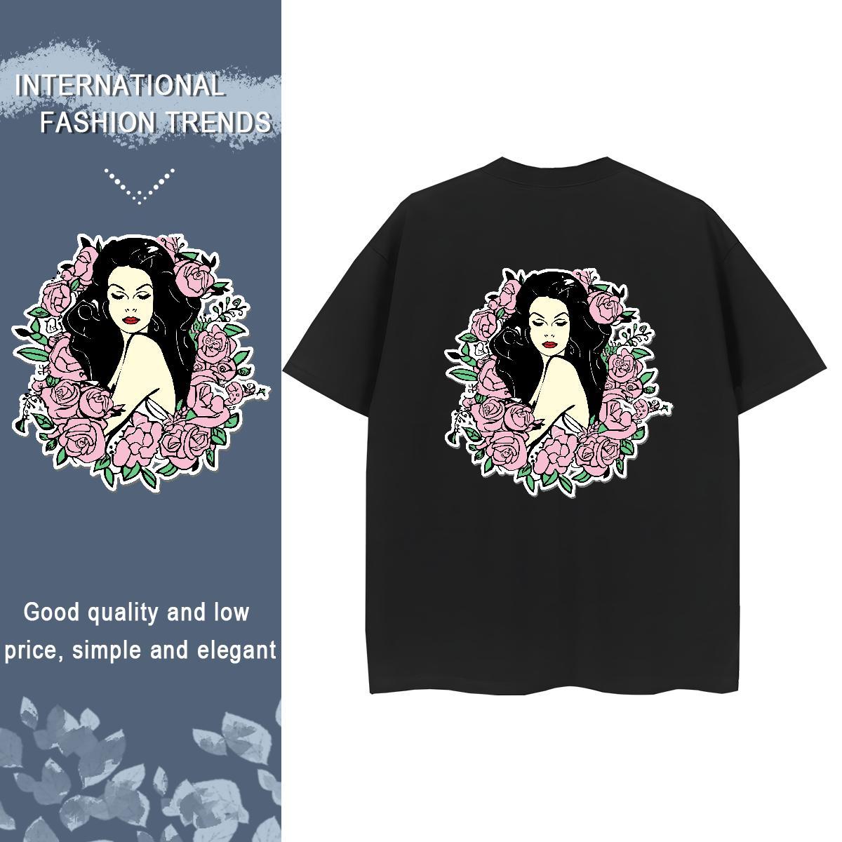 Factory Direct Women T Shirts 230g 100% Cotton Breathable Crew Neck Daily Outfit portrait Woman Tshirt Loose fit Customized Tees Shirts