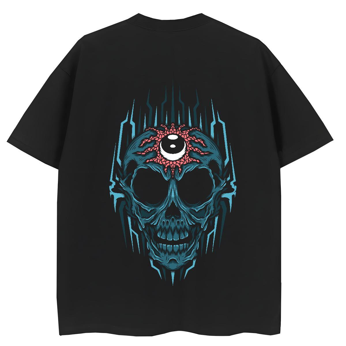 Fashion T shirt 100% Cotton 230g Crew Neck Casual Beach skull Womens Tshirts Loose fit Cartoon Print Top Shirts