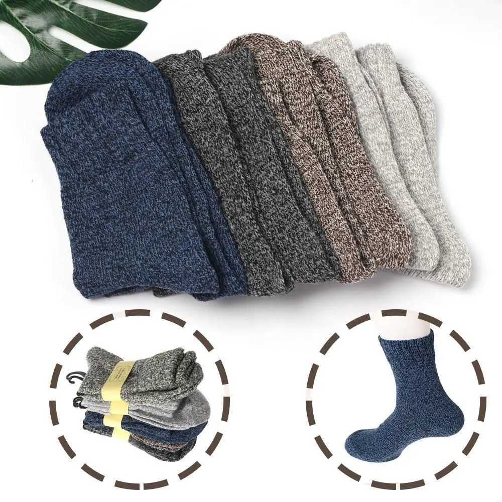 New Mens Wool Socks Stripe Casual Calcetines Hombre Thick Cotton Socks Winter Warm Socks Male Soft Skin-friendlyXJ241019