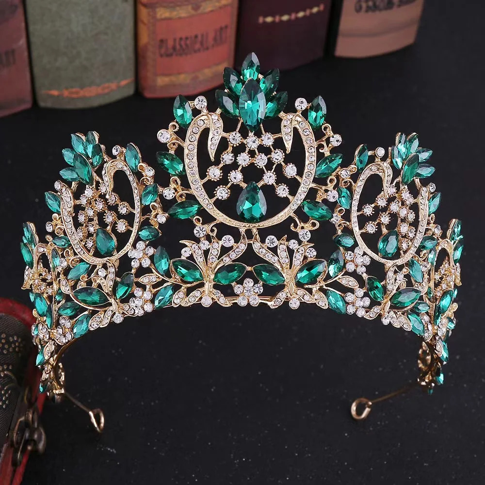 A213 Zircon Wedding Round Crown Luxury Diadem Headband Water Drill with Bridal Headpiece King Tiaras Princess Hair Jewelry 241018