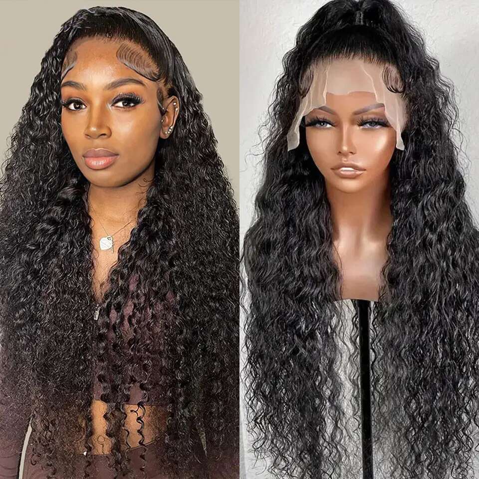 Deep Wave 13x4 Frontal Human Hair Wig Brazilian 13x6 Water Curly Lace Front Wigs PrePlucked Remy MYLOCKME