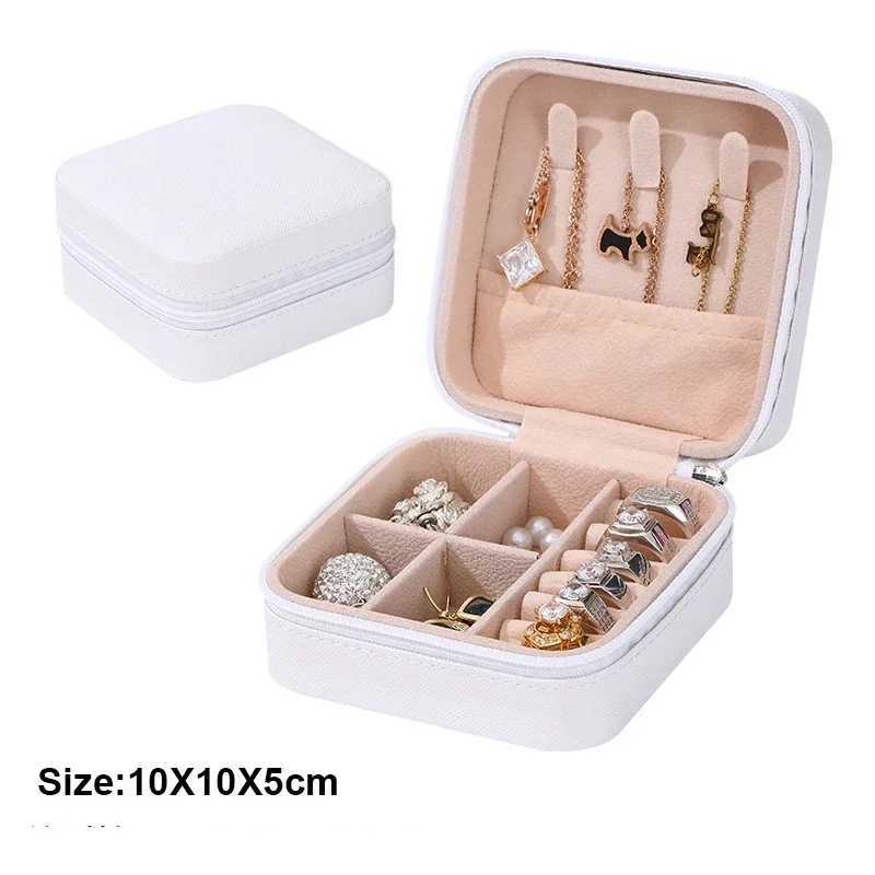 1 portable mini jewelry storage box family travel earrings necklace ring jewelry box layered jewelry display box W241019