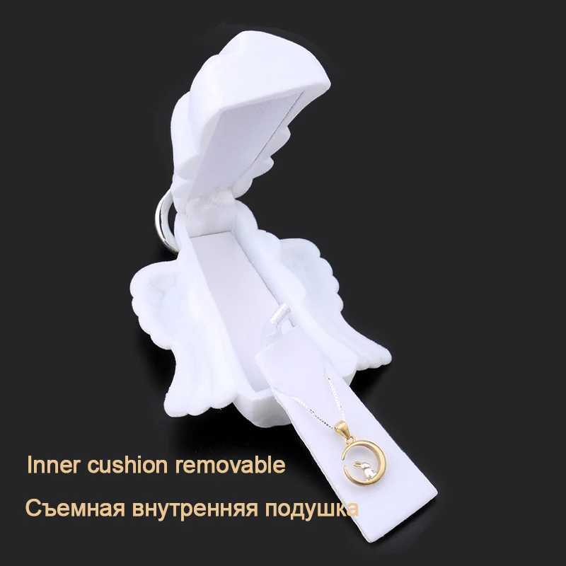 1/2PC Cute Angel shaped Velvet Jewelry Box Wedding Ring Box Gift Box Jewelry Packaging Display Necklace Box W241019
