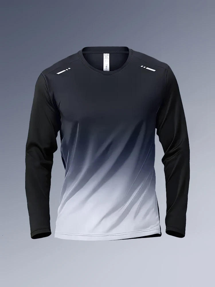 Mens long sleeved T-shirt fitness suit mens spring and autumn quick drying training suit sports T-shirt elastic running top 241018