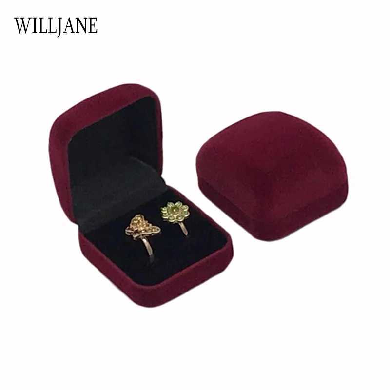 Wholesale Double Wedding Ring Box Velvet Engagement Ceremony Valentines Day Gift Couple Ring Jewelry Packaging Storage Organizer W241019