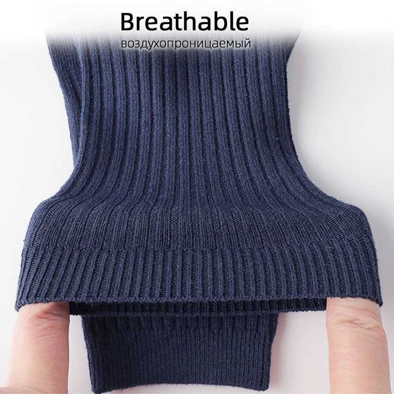 5 Pairs/Lot 100% Cotton Mens Socks Casual Business Stripe Socks Deodorant Breathable Black Man Travel Winter SocksXJ241019