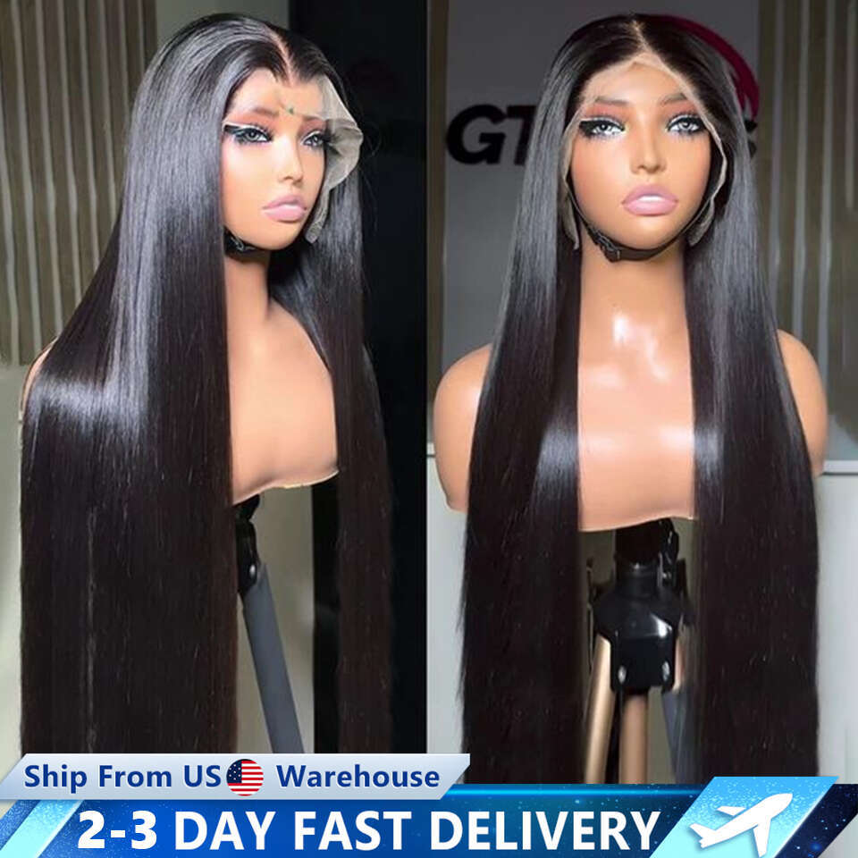 Frontal Transparent Lace Wig x Closure Straight Front Human Hair Wigs For Black Women Inches s