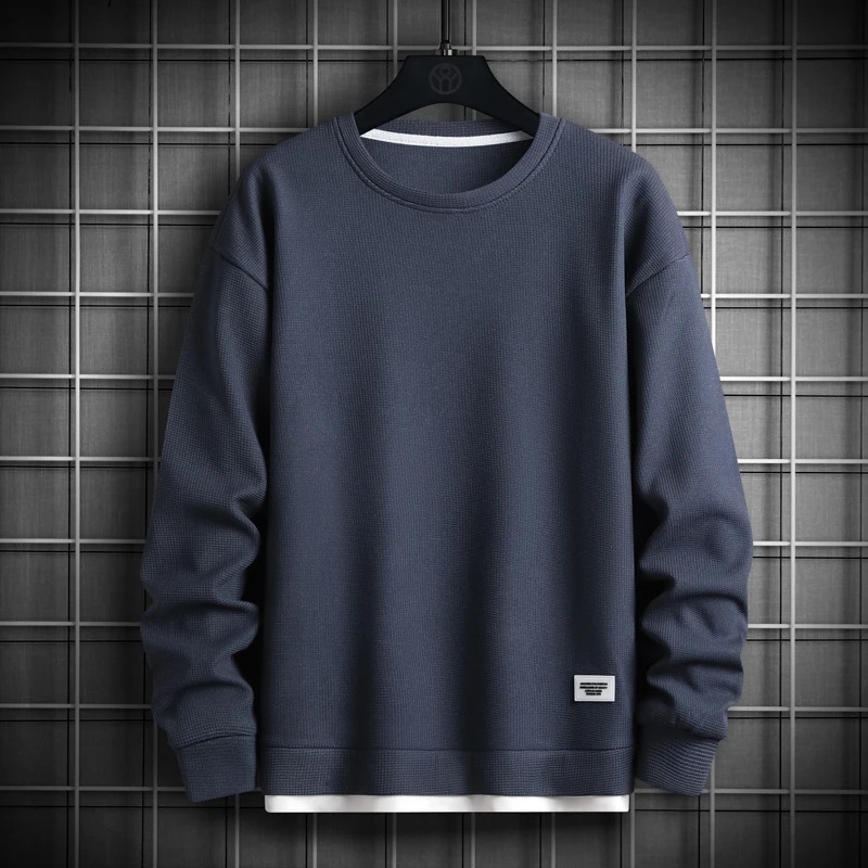 2023 Solid Color Sweatshirt Men Hip Hop Streetwear Long Sleeve O Neck Pullovers Mens Sportswear Fashion Causal Tops 241010