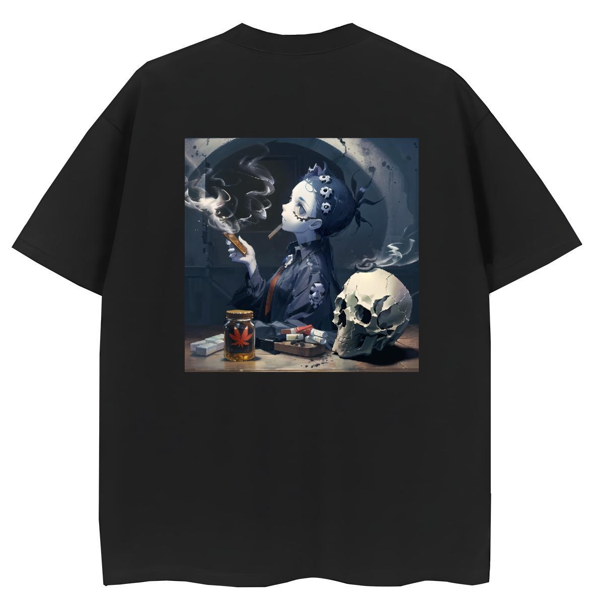 DIY T Shirt For Woman 230g Pure Cotton Comfortable Beach skull Lady T shirt High quality DIY Logo Tees