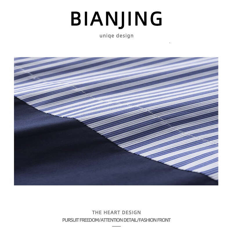shanshi Men's shirts Autumn Cityboy long sleeved striped men's and women's trendy brand loose casual handsome patchwork shirt