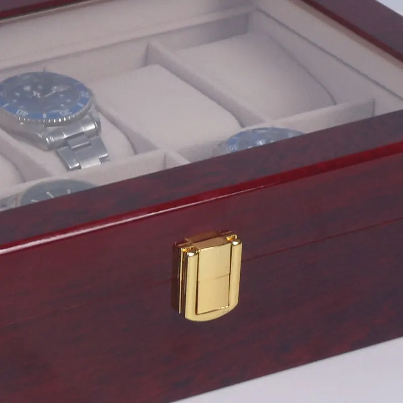 Luxury wooden watch box grid watch organizer 6-slot wooden watch box womens watch jewelry display 241018