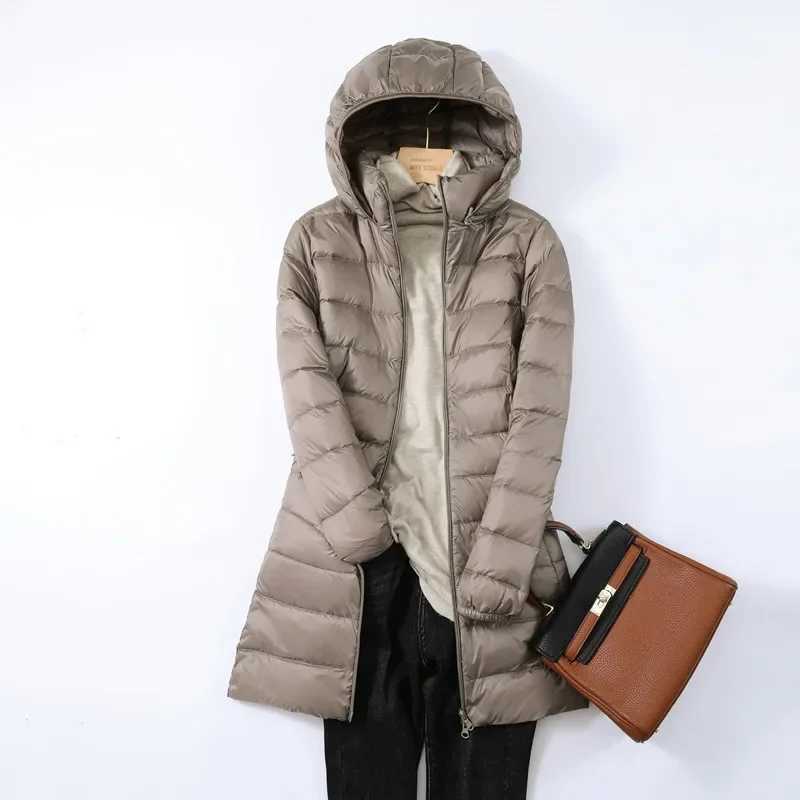 Autumn Winter Warm Womens Jacket 2023 New Korean Hooded Slim-fit X-long Mom Coat Plus Size 5xl 6xl Female Office Lady JacketX241019