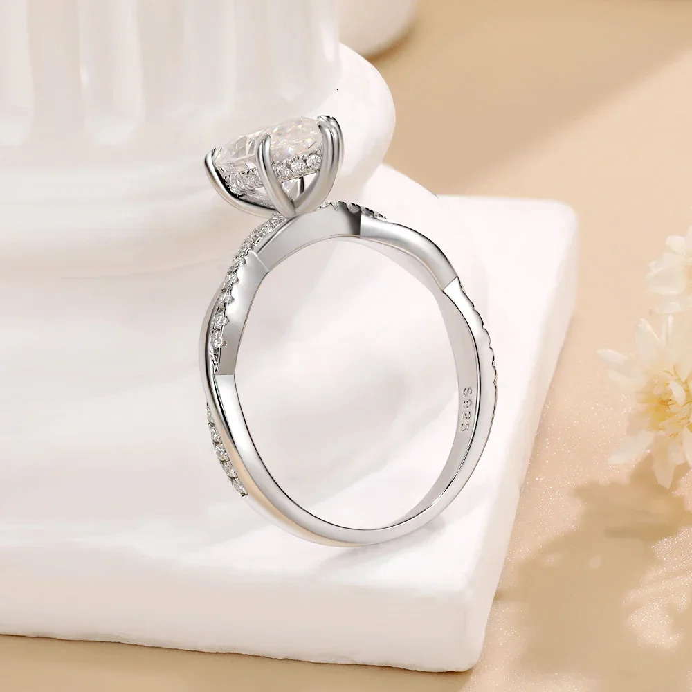 Real card ring 925 sterling silver 2CT laboratory diamond engagement ring womens marquis cut D VVS1 jewelry gift 241007