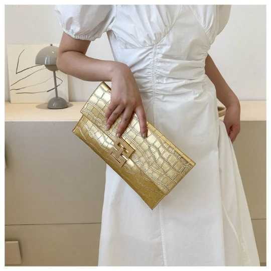 White evening party shoulder bag clutch wedding handbag womens coin PU envelope wallet Z241018 - view 4