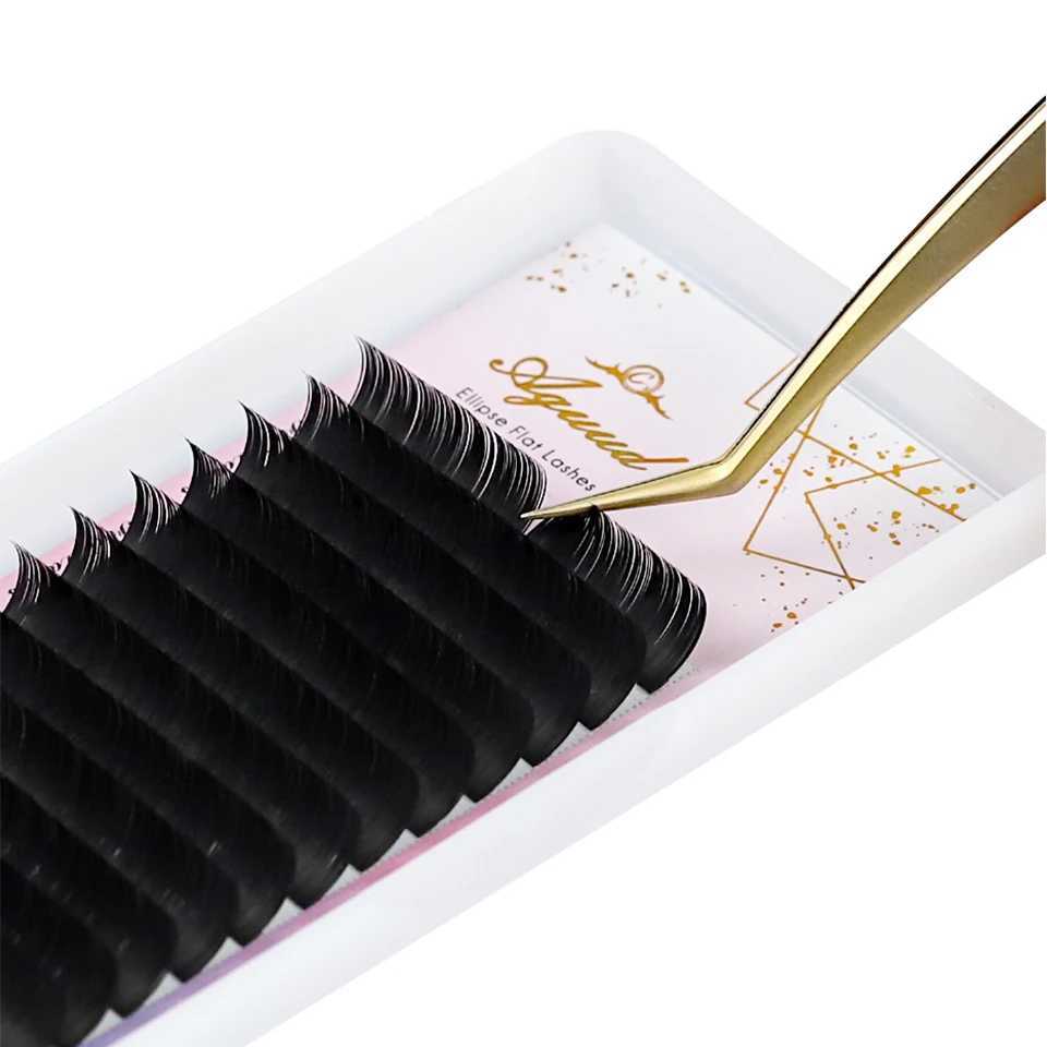 AGUUD B C CC D DD Curl 7mm Matte Flat Lashes Ellipse False Individual Mink Eyelash Split Tips 7mm Short Flat Eyelash ExtensionsXJ241019