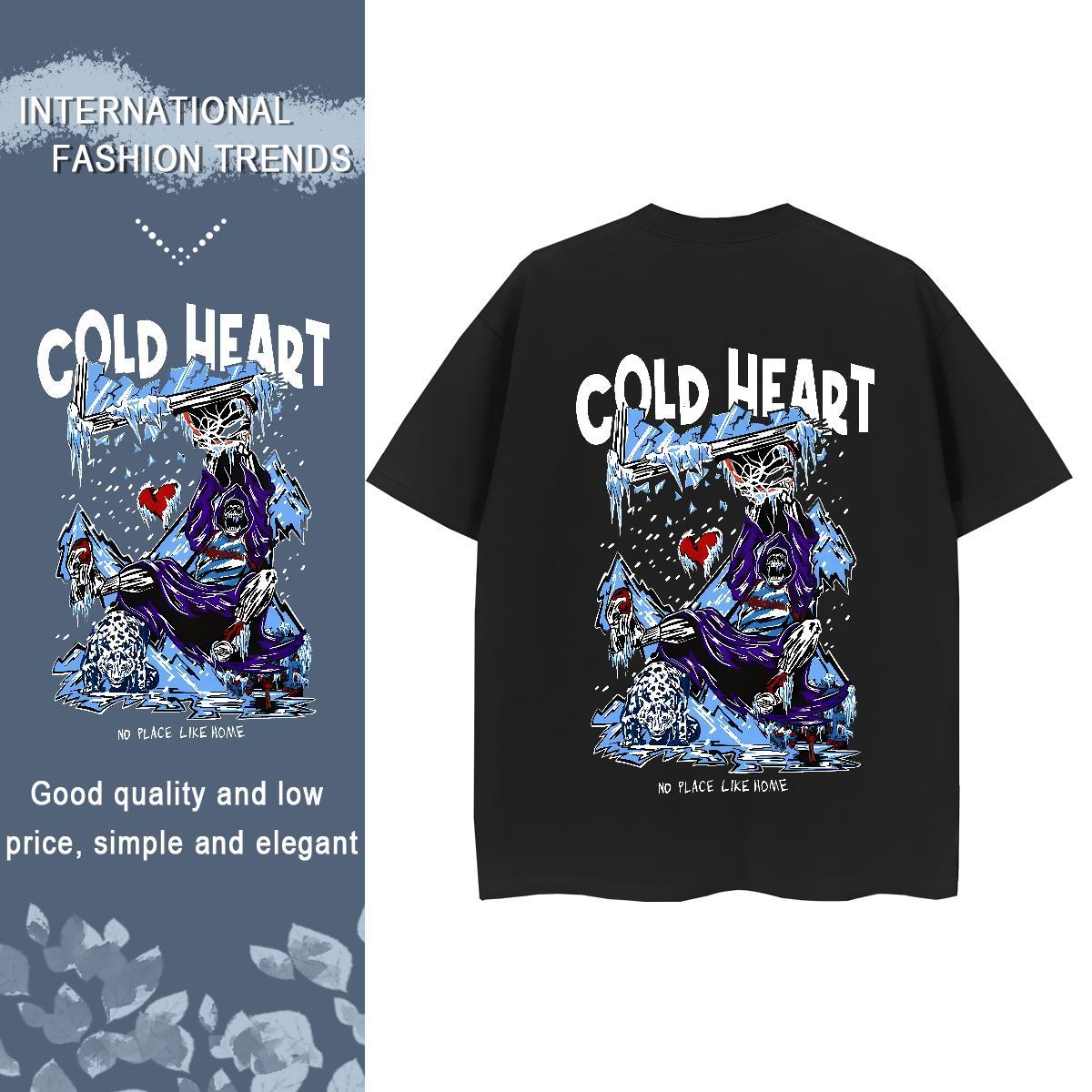 New T shirt 100% Cotton 230g Short Sleeve O-Neck Daily Wear skull Couples T Shirts Free Shipping Anime Tshirts