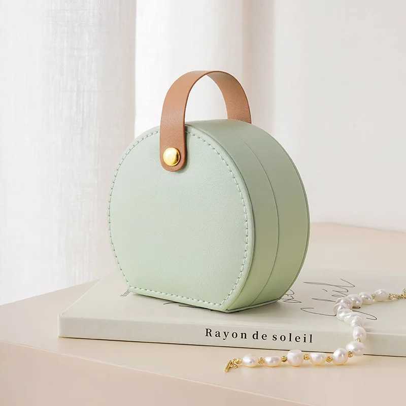 Mini Jewelry Organizer Showcases Travel Jewelry Boxes Earrings Rings Portable Handbags Jewelry Boxes Leather Storage W241019