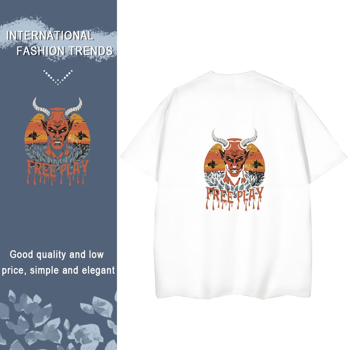 TOP Quality T Shirts Women 230g Cotton Breathable Short Sleeve Outdoor skull Unisex Tshirts Designer Nice Cartoon Printing L-4XL Tees Shirts