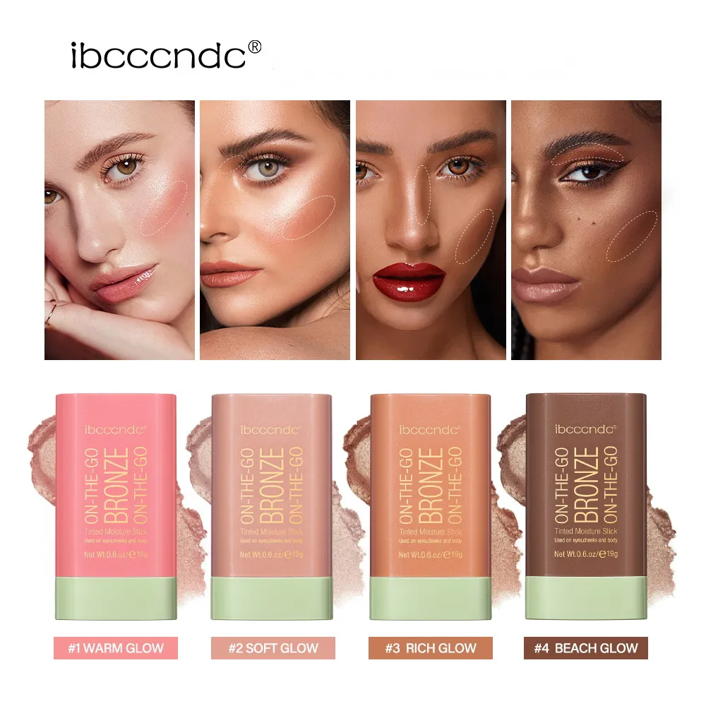 Ibcccndc Bronzer Stick Makeup Contour Warm Glow 3Dtinted Moisture Waterproof Long Lasting Brighten Highlighter Contouring Blush Eyeshadow 3 Ing ing