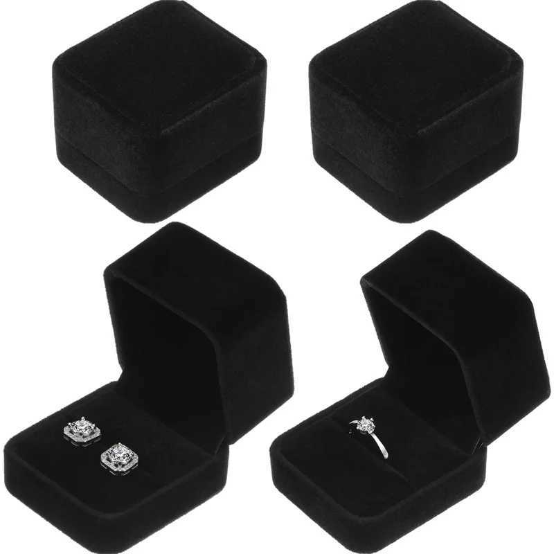 Velvet rings earring boxes small jewelry packaging racks for weddings and engagements storage display organizers business sales W241019