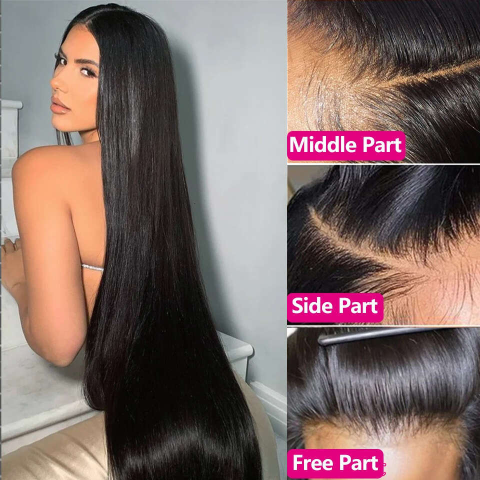 Go Glueless Ready To Wear Straight 13x4 Front Pre Cut Lace 4x4 Closure Human Hair Wig