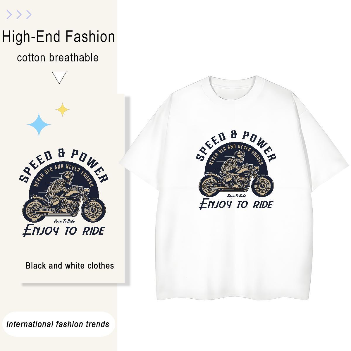 Factory Direct T-Shirts 100% Cotton 230g Breathable Crew Neck Sports Casual skull Women Tshirts Popular Graphic Tops Tees