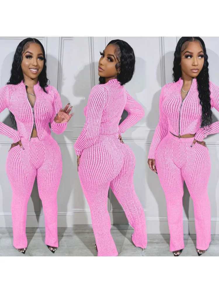 Women's Two Piece Pants 2-piece womens Osaka Africa summer clothing autumn new fashion long slip top and pants party set womens matching set Y241