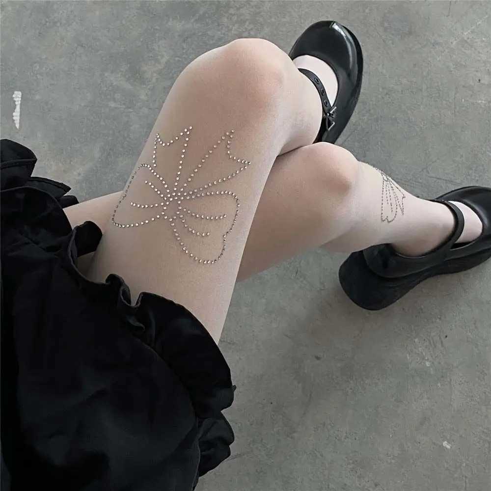 Socks Hosiery Breathable Girl Rhinestone Sexy Lolita Star Bow Nightclub Dress Up JK Tights Body Stockings Female Stockings Pantyhose Y2408330085N