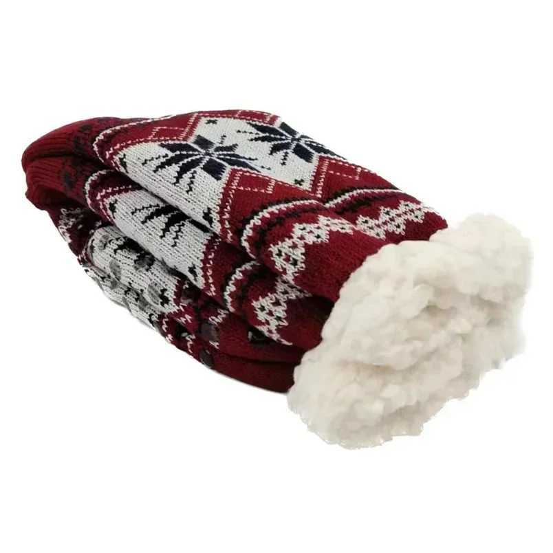 Mens Fluffy Sock Thermal Winter Warm Short Soft Non Slip Floor Fuzzy Fleece Plush Grip Sleeping Slipper Sock Male Christmas GiftXJ241019