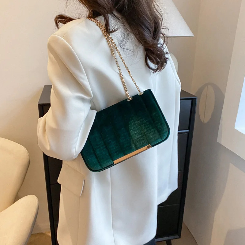 Trend Velvet Crossbody Bags Fashion Simple Handbags Casual Shoulder Bags 241018
