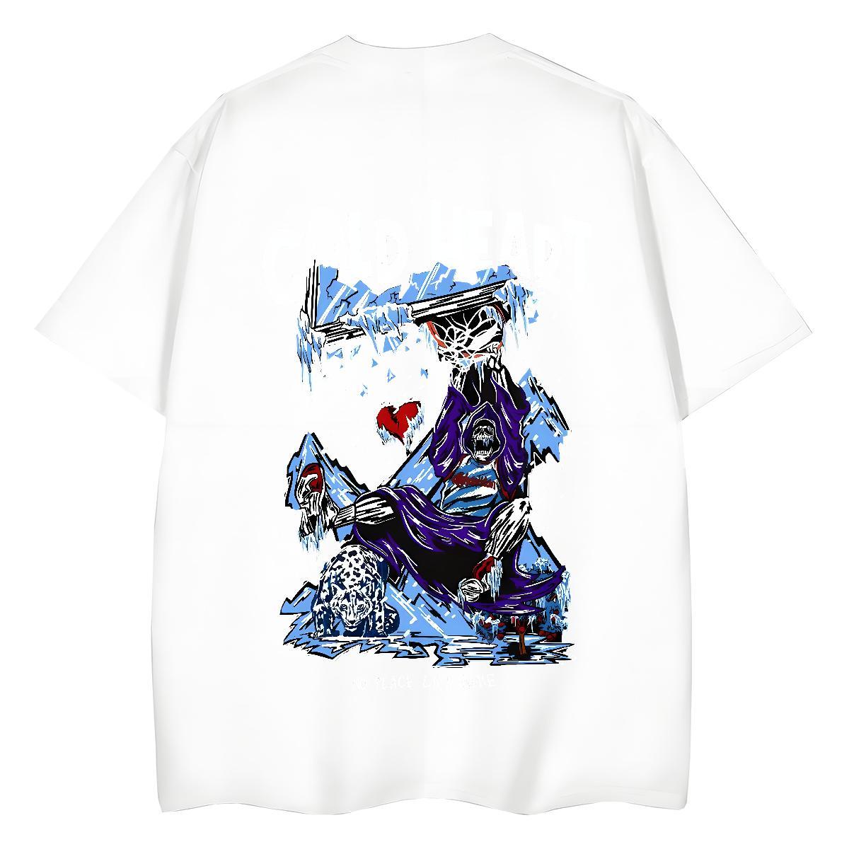 New T shirt 100% Cotton 230g Short Sleeve O-Neck Daily Wear skull Couples T Shirts Free Shipping Anime Tshirts