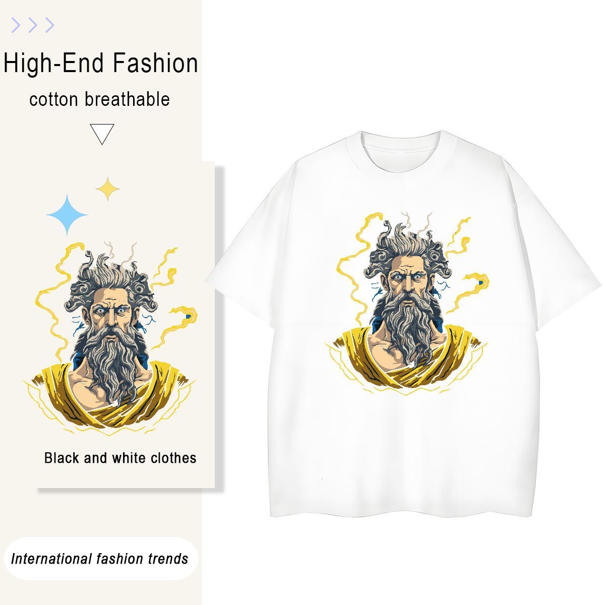 New Arrival Womens T Shirts 230g Pure Cotton Breathable Soft Sports Casual portrait Woman Tshirt Loose Anime Print Tops Tees